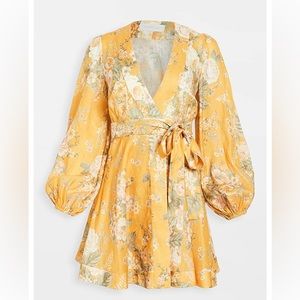 Zimmermann Amelie Floral Short Wrap Dress